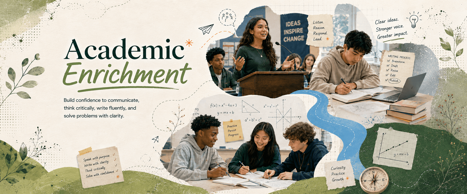 Academic Enrichment — Speech & Debate, English Writing, Math Skills